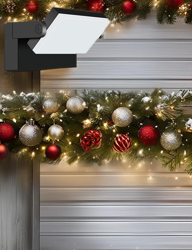 ledmo Outdoor Wall Lights 40W Adjustable 360 Degree Head Waterporof 5000K Cut Off Wall Pack Black Modern Front Door Porch Light Christmas Outdoor Lighting Garage Security Lighting