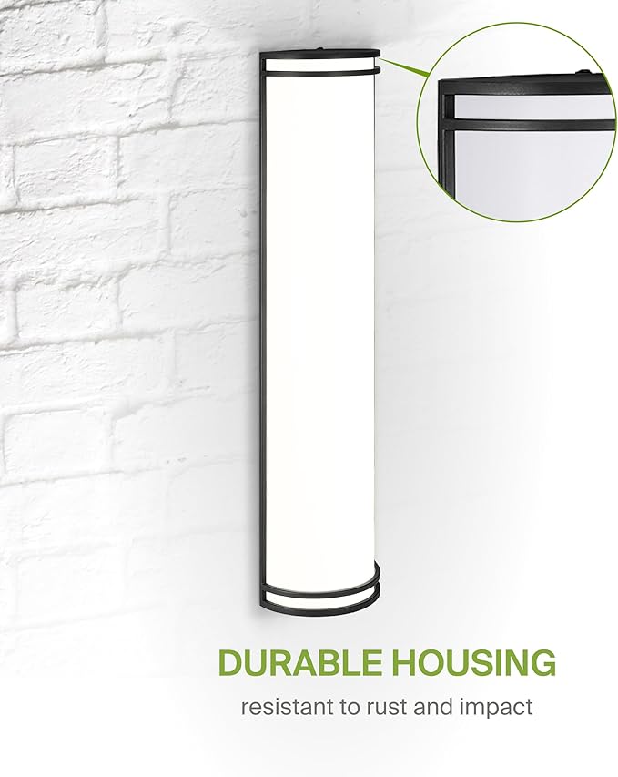 ASD 36 Inch LED Outdoor & Indoor Wall Mount Light Fixture - Matte Black Modern Wall Sconce Lighting - 30W 120-277V 3000K 4000K 5000K Adjustable Dimmable Front Door & Patio Exterior Lights - ETL