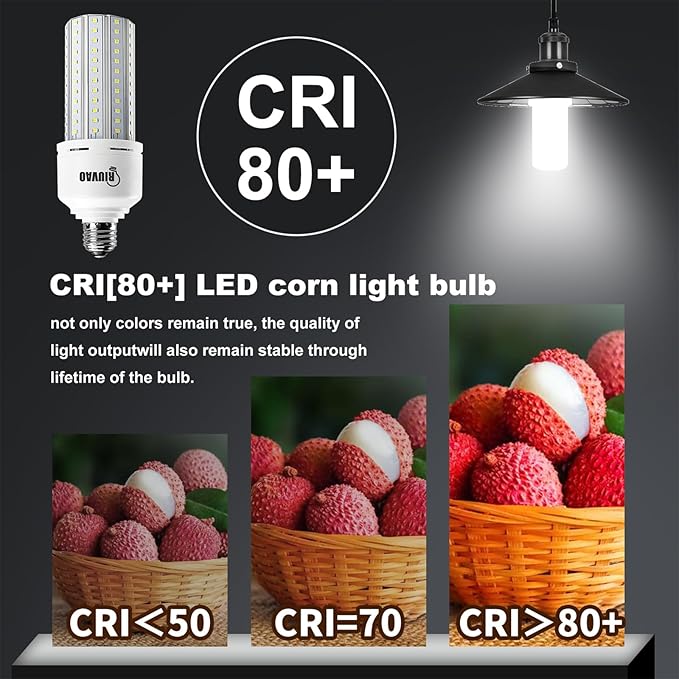 2 Pack Corn Cob LED Light Bulb 600W Equivalent, 60W LED Corn Bulb 7500 Lumen 5000K Large Area Cool Daylight White E26/E27 Medium Base for Garage Backyard Bedroom Warehouse Factory Workshop Street