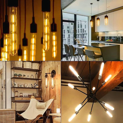 XININSUN T10 Led Bulb,8.9 Inch Long Tubular Led Light Bulbs, 40Watt Equivalent, 400lm, E26 4W led t10 Bulb,LED Filament Light Bulb,Dimmable Long Light Bulbs,Clear Glass,4 Pack. (Soft White-3000K)