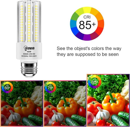 4pcs LED Light Bulb 5000LM 300w Equivalent Super Bright 5000K Cool Daylight White 20W LEDs Bulb E26/E27 Medium Base for Outdoor Indoor Home Garage Backyard LED Corn Light Bulb