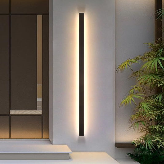Modern Outdoor Wall Light, 59inch Dimmable Exterior Lighting Fixture Wall Mount,Black IP65 Waterproof Porch Lights Wall Sconce,Long LED Linear Outside Lighting for Garage,House,Corridor,Balcony