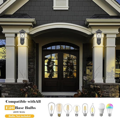 Outdoor Wall Lantern, Outdoor Lights Fixtures Wall Mount with Seeded Glass, Exterior Porch Lights, Waterproof Outside Sconce Lights Modern Anti-Rust for House Front Porch Patio Garage