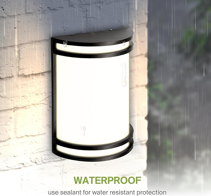 ASD 10 Inch LED Outdoor & Indoor Wall Mount Light Fixture - Oil Rubbed Bronze Modern Wall Sconce Lighting - 15W 3000K 4000K 5000K Adjustable Dimmable Front Door & Patio Exterior Lights - ETL, 4 Pack