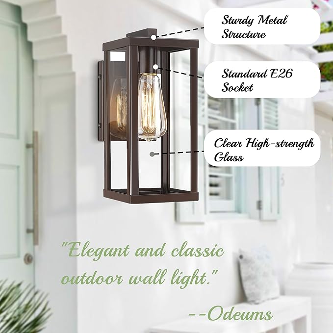 Outdoor Wall Sconce, Exterior Wall Mount Lights, Outdoor Wall Lamp, Exterior Wall Lighting Fixture,Front Door Wall Mount Lighting, Exterior Waterproof Wall Lantern for Garage,Patio (1 Pack)