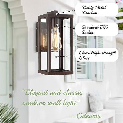 Outdoor Wall Sconce, Exterior Wall Mount Lights, Outdoor Wall Lamp, Exterior Wall Lighting Fixture,Front Door Wall Mount Lighting, Exterior Waterproof Wall Lantern for Garage,Patio (1 Pack)