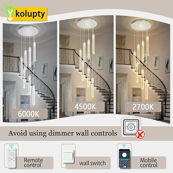 Modern Chandelier 8-Light Bubble Crystal Pendant Light Adjustable Pendant Light Fixture Crystal Chandeliers for Living Room Dinning Room Bedroom