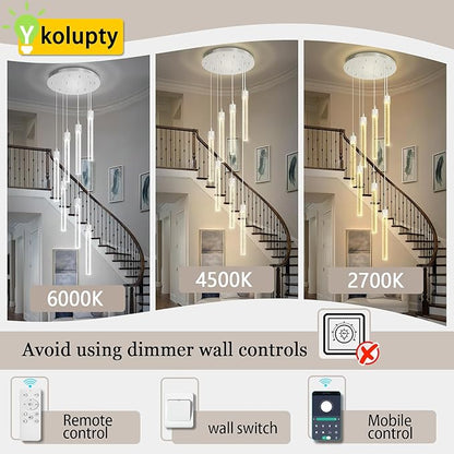 Modern Chandelier 8-Light Bubble Crystal Pendant Light Adjustable Pendant Light Fixture Crystal Chandeliers for Living Room Dinning Room Bedroom