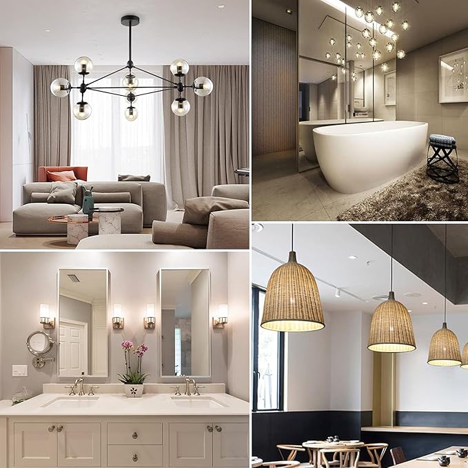 Dimmable G16.5 LED Bulbs,E26 Edison LED Light Bulbs,6W Equal 60 Watt Light Bulb,600lm,Soft White 3000K,Globe Light Bulb for Pendant,Vintage Filament Candle Bulb with Decorative,Φ1.97in*2.99in,6Pack.