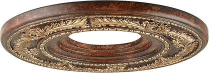 Livex Lighting 8204-63 Ceiling Medallion in Verona Bronze with Aged Gold Leaf Accents 12D x 1.25