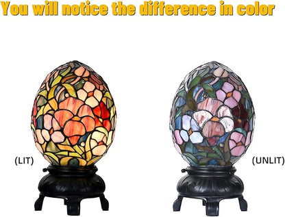 Egg Lamp - 12" H - Stained Glass Lamp - Unique Lamps - Tiffany Lamp Style (Egg lamp)