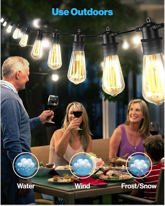 Sunco 16 Pack Dusk to Dawn Indoor Residential Vintage LED Edison Bulbs, 75W Equivalent 7W, 850 Lumens Non-Dimmable ST58 Filament, ST18, 5000K Daylight, E26 Medium Base 120V Clear Glass Light Bulbs