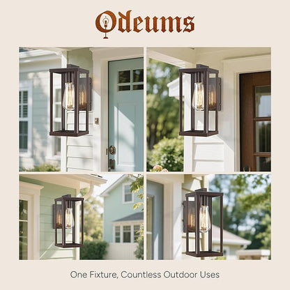 Outdoor Wall Lantern, Exterior Wall Mount Lights, Outdoor Wall Sconces, Wall Lighting Fixture, Outdoor Wall Lantern, Wall Lamp in Oil Rubbed Finish with Clear Glass (ORB, 2 Pack)