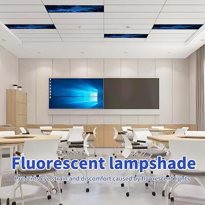 2pcs Fluorescent Light Covers - Light Covers for Ceiling Lights Classroom, Magnetic Light Filters for Office, Hospitals, Home 4 x 2 Feet (blue nebula)