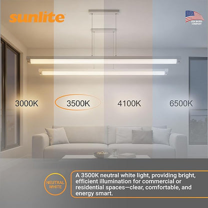 Sunlite F32T8/SP835 T8 Linear Fluorescent Lamp, 32 Watts, 3050 Lumens, 3500K Neutral White, Medium G13 Bi Pin Base, High Performance Straight Tube, 30 Pack