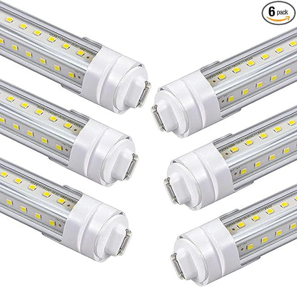 4FT T8 LED Tube Lights,36W 3600lm,Daylight White 5000K,R17d Base,45.8 inches End to End,60W F48T12 CW HO Fluorescent Bulb Replacement,Ballast Bypass,Dual-Ended Power for Sign,Shop,Pack of 6