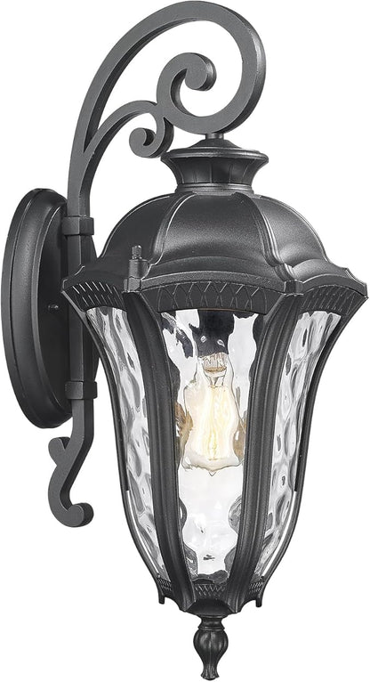 Outdoor Wall Lights for House, 26 Inch Large Modern Outdoor Wall Sconce with Water Ripple Glass, Aluminum Anti-Rust Exterior Lighting Latern for Home Garden Halway Garage Patio