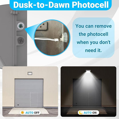 120W LED Wall Pack Light,Outside Exterior Lighting with Anti-Yellowing Glass Lens Dusk to Dawn 18000LM 5000K IP66 100-277V Commercial Security Light for Yard/Factory/Parking Lot,5-Year Warranty