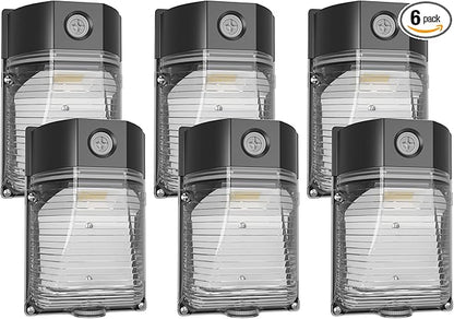 YXL 6PACK 30W 3600LM LED Wall Pack Lights with Dusk to Dawn Photocell, AC100-277V 5000K Wall Pack Lights Outdoor Led, IP65 Waterproof, ETL Listed, for Porch Garden Garage Warehouse Hotel Lighting.