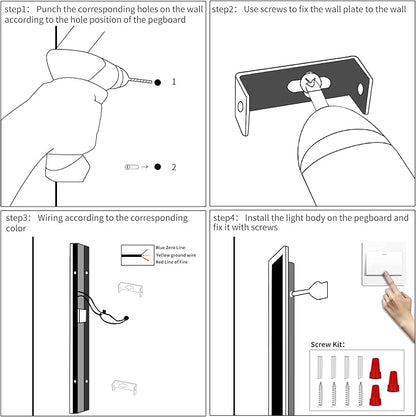 Mikeru 2Pack 57inch Modern Outdoor Exterior Wall Light, 3000k/4500k/6000k 3 Colors Switchable Large Outdoor Fixture Wall Mount, Ip65 Waterproof Modern Long Porch Light, Hardwired (Width: 5.5inch)