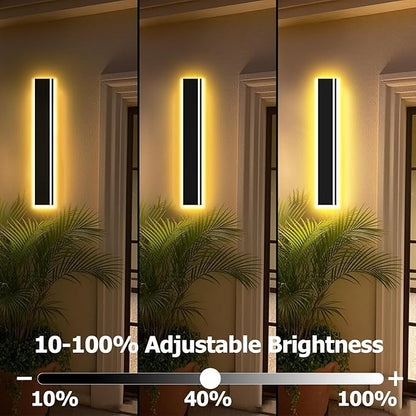 Picico 39in Modern Outdoor Lights,4.33 Inch Wide IP65 Waterproof Long Exterior Light Fixtures Wall Mount,Dimmable Linear Outdoor LED Wall Sconce,Outside Lighting for Garage,Front Door