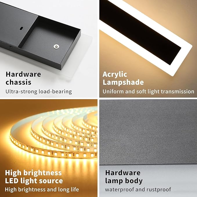 Upgrade Widened 2 Pack Modern Outdoor Wall Light Fixtures, 39.3inch Dimmable LED Wall Sconce 3000K-6000K, IP65 Waterproof, Long Linear Wall Lamps Lighting for Porch, Patio, Garage with Remote Control
