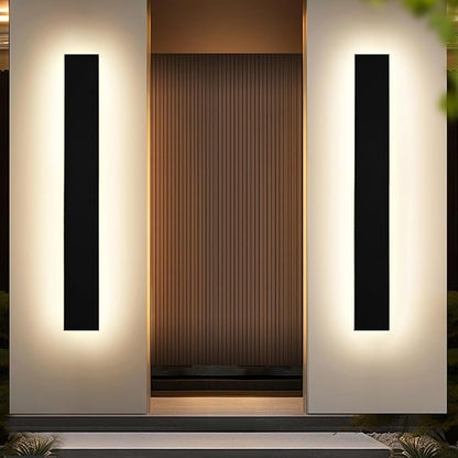 2PCS 40in Long LED Outdoor Wall Lights Dimmable Outdoor Wall Sconce 30W LED Linear Exterior Light Fixture for House Garage Courtyard, 3000K-6000k, Suit for US Standard Junction Box