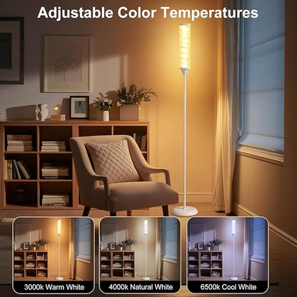 Prism Glow Floor Lamp with Water Ripple, Smart RGB LED Floor Lamp with Music Sync, DIY Colors, Color Changing Standing Lamp with 3 Color Temperature, Timer, Corner Lamp for Living Room, Bedroom