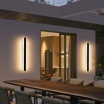 Mikeru 2pack 31.4inch Outdoor Wall Light Fixtures, 10%-100% Dimmable Outdoor Wall Lights Exterior Front Porch Light 3000-6000k Wall Mounted Led Lighting for Basement, Shop,Garage Lighting