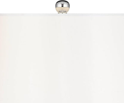 Possini Euro Design Pablo Modern Table Lamp 27" Tall Swirling Multi Color Blue Hand Blown Art Glass Metal White Tapered Drum Shade Decor for Living Room Bedroom House Bedside Home (Color May Vary)