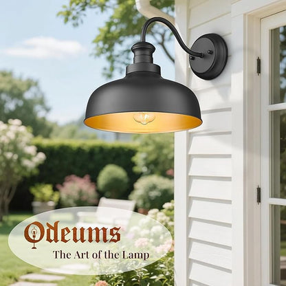 Outdoor Wall Light Fixture, Farmhouse Barn Light, Farmhouse Weatherproof Exterior Wall Sconce, Anti-Rust Outside Lantern Lamp for Porch, Patio, Garage (Black, Regular-6Pack)