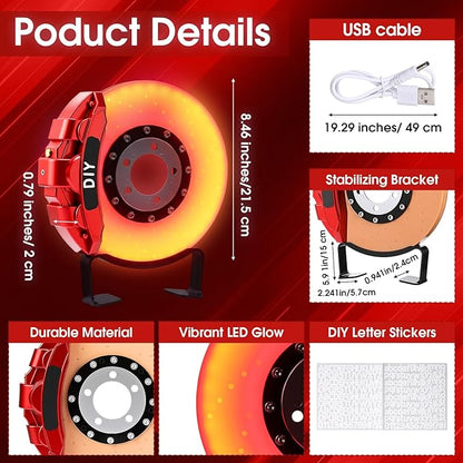 WILLBOND Gifts for Car Guys - Brake Disc LED Rechargeable Night Light Ambient Lamp with Touch Switch - Car Lovers Enthusiast Mechanic Valentines Gift for Him - Patent Pending(Red - Orange Yellow)