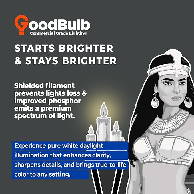 GoodBulb 26 Watt CFL Light Bulbs 4 Pin G24Q-3 Base 5000K Daylight 26W High Output 1800 Lumens Double Tube Compact Fluorescent Light Bulbs Plug-in 10 Pack