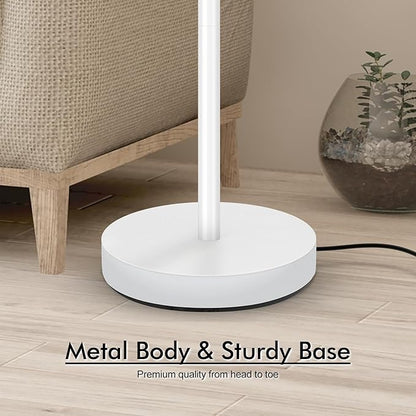 30W Torchiere Floor Lamp - 3600LM Super Bright LED Floor Lamp, 71 Inch Stepless Dimmable Standing Lamp with 3000K Lighting, Rotary Switch, Tall Metal Torch Floor lamps for Living Room/Bedroom (White)
