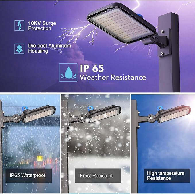 Lightdot 150W Parking Lot LED Light 22500Lm(150Lm/W) Pole Lights Outdoor with Smart Photocell 5000K ETL Listed LED Parking Lot Lights Outdoor for Yard,Driveway,Parking lot- 4Pack 7Yrs Warranty