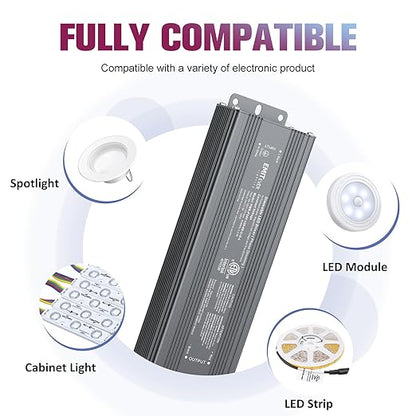 EMITEVER 120W Triac Dimmable LED Driver,Power Supply,AC 120V to DC 24V Transformer,Compatible with Lutron and Leviton Dimmers,for LED Lighting,ETL Certified