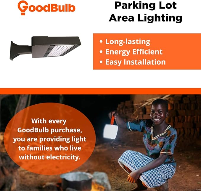 GoodBulb 101W Area Parking Lot LED Light High Output 11022 Lumens Wired 5000K Daylight HID Parking Lot Lighting Car Dealership Lighting 1 Pack