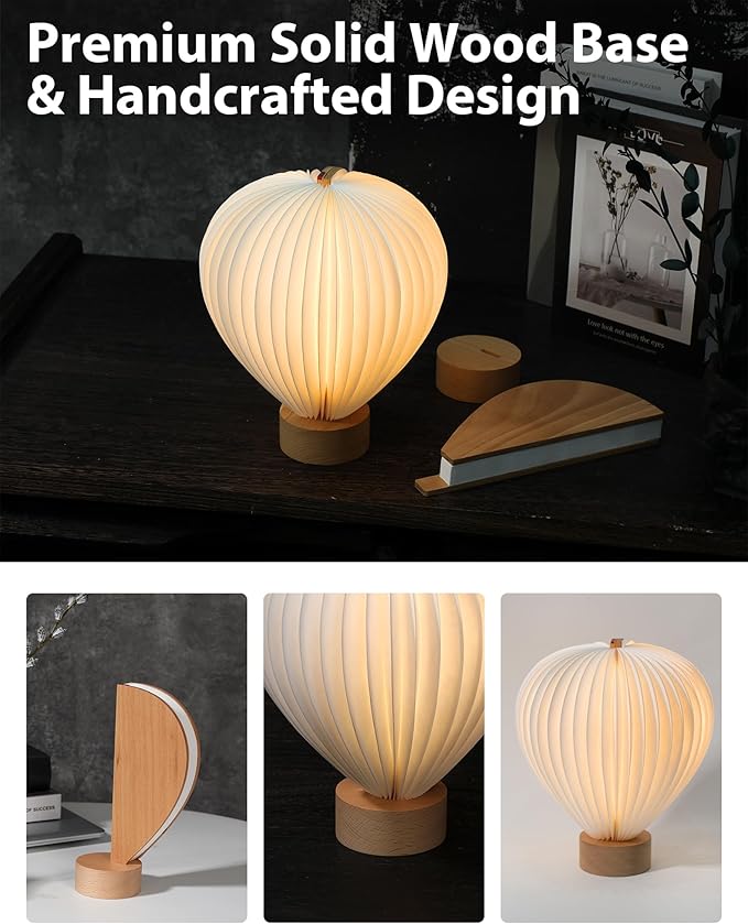 Hot Air Balloon Warm Night Light,Dimmable Touch Lamp for Bedroom,Portable Table Bedside Lamp,hot air balloon lantern decor,1200 mAh battery,Portable Camping Lamp for Outdoor,Bedroom,Party Decor