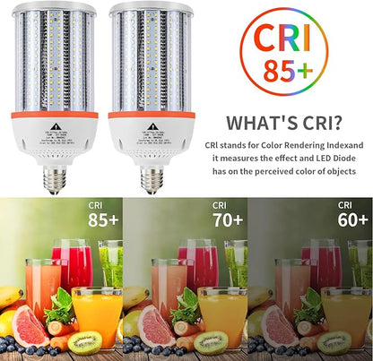 1000W Equivalent Led Corn light bulbs, 15000 Lumen LED Corn Bulb 100W 5000K Daylight White Lamp,E26/E39 Medium Mogul Base,2-Pack Large Area Lights For Outdoor Indoor Warehouse Garage High Bay Lighting
