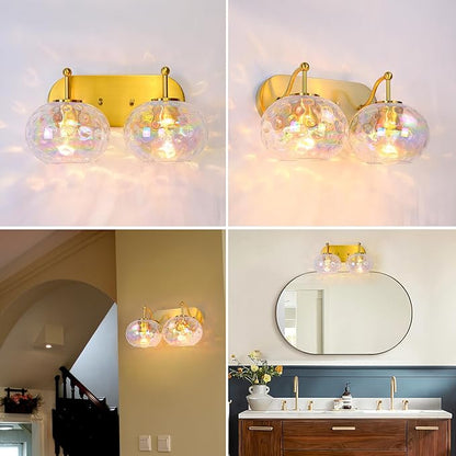 7" Glass Shade Replacement for E26 Pendant Lights, Colorful Hammered Globe Lampshade for Wall Sconce, Dia 7", Height 5", Fitter 1.65" (Stained - 1 pc)