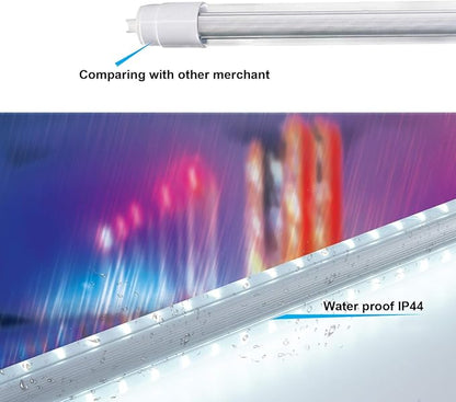 6 pack T10 2FT 20W Led Tube Light Double Sided 360° Rotatable R17D Base Double Rows Led Ballast Bypass 2 Foot Advertisement Sign Lighting 6000k Cool White Striped Cover 100-277V (2ft 20w, 6 pack)
