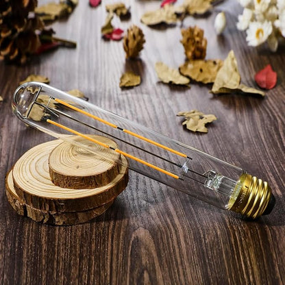 XININSUN Dimmable E26 Light Bulb 6W Equal 60 watt Edison led Light Bulb AC120V Warm White 2700K Edison Light Bulbs 60 Watt 600LM T10 led Bulb, Medium Base E26 Led Bulb, Pack of 4. (Warm White-2700K)