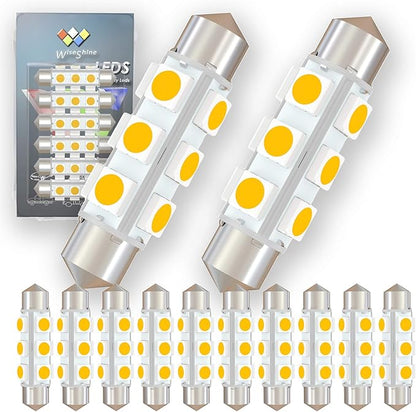 42mm DC 12V Warm White Festoon LED Bulb,578 569 LED Bulbs 211-2 for Lanscape Camper RV Automotive Interior Dome Reading Map Cargo Lights Non Polarity(Pack 12)