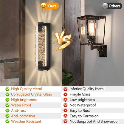 camuucci Dusk to Dawn Outdoor Light,19.7 Inches LED Porch Lights Outdoor Waterproof Modern Outside Sconce Wall Mount for Doorway Hallway Porch Patio Yard Doorway Black