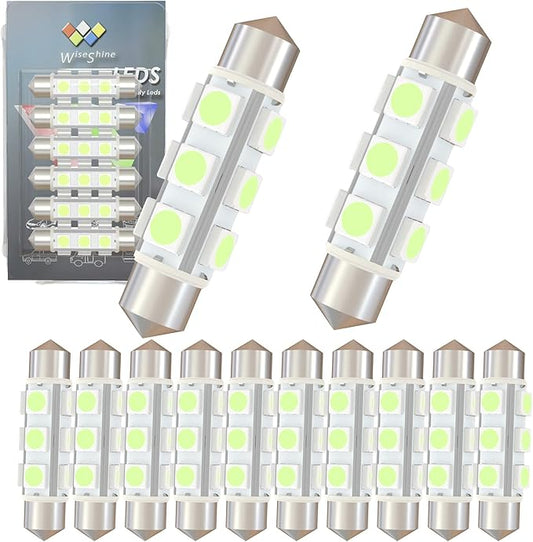 44mm DC 24V 578 LED Bulb 569,561 562 212-2 6429 LED Car Bulb Ice Blue for Truck Boat Interior Dome Glove box Trunk Lights Non Polarity(Pack 12)