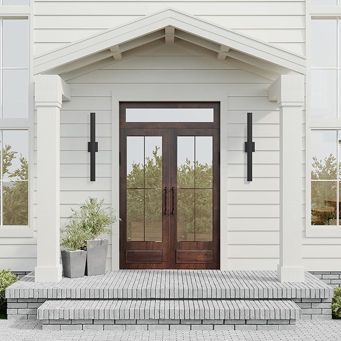 LamQee 31.5 In Aluminum Long Outdoor Wall Light, 3000K 2000LM Integrated LED Waterproof IP65, Linear Modern Exterior Lighting Fixtures Wall Mount Outside Sconce for House Porch Patio Garage Front Door