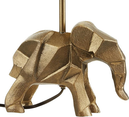 River of Goods 15.5'' H Black Drum Shade with Novelty Elephant Base Table Lamp