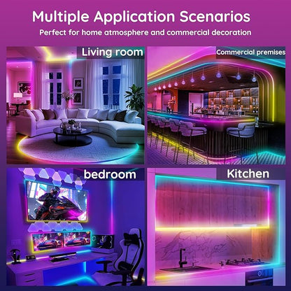 120Ft Led Rope Lights, Flexible Neon Lights Control with App/Remote, Multiple Modes, IP65 Outdoor RGB Waterproof, Music Sync Gaming Light Strip for Bedroom Decor