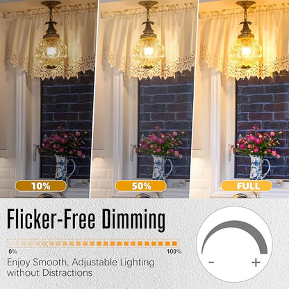 LED Edison Bulbs Dimmable, E26 Bulb 60 watt Equivalent, Soft White 2700K, ST58 Vintage Light Bulbs, 90+ CRI, 6W 600LM, E26 Base, Clear Glass, 6 Pack