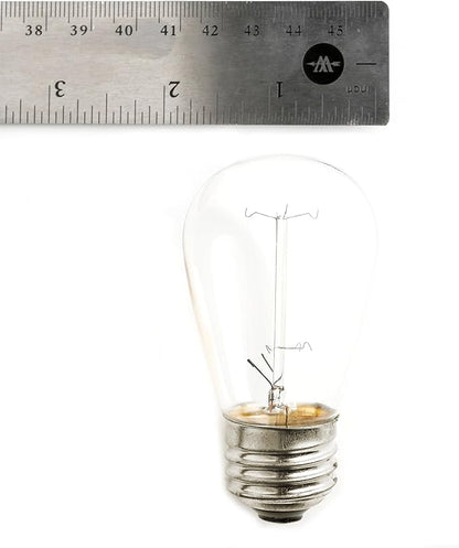 Hometown Evolution, Inc. E26 Commercial String Lights with 16 Gauge Wire (50 Foot 25 Socket, S14 Lantern Edison 11 Watt Bulbs)